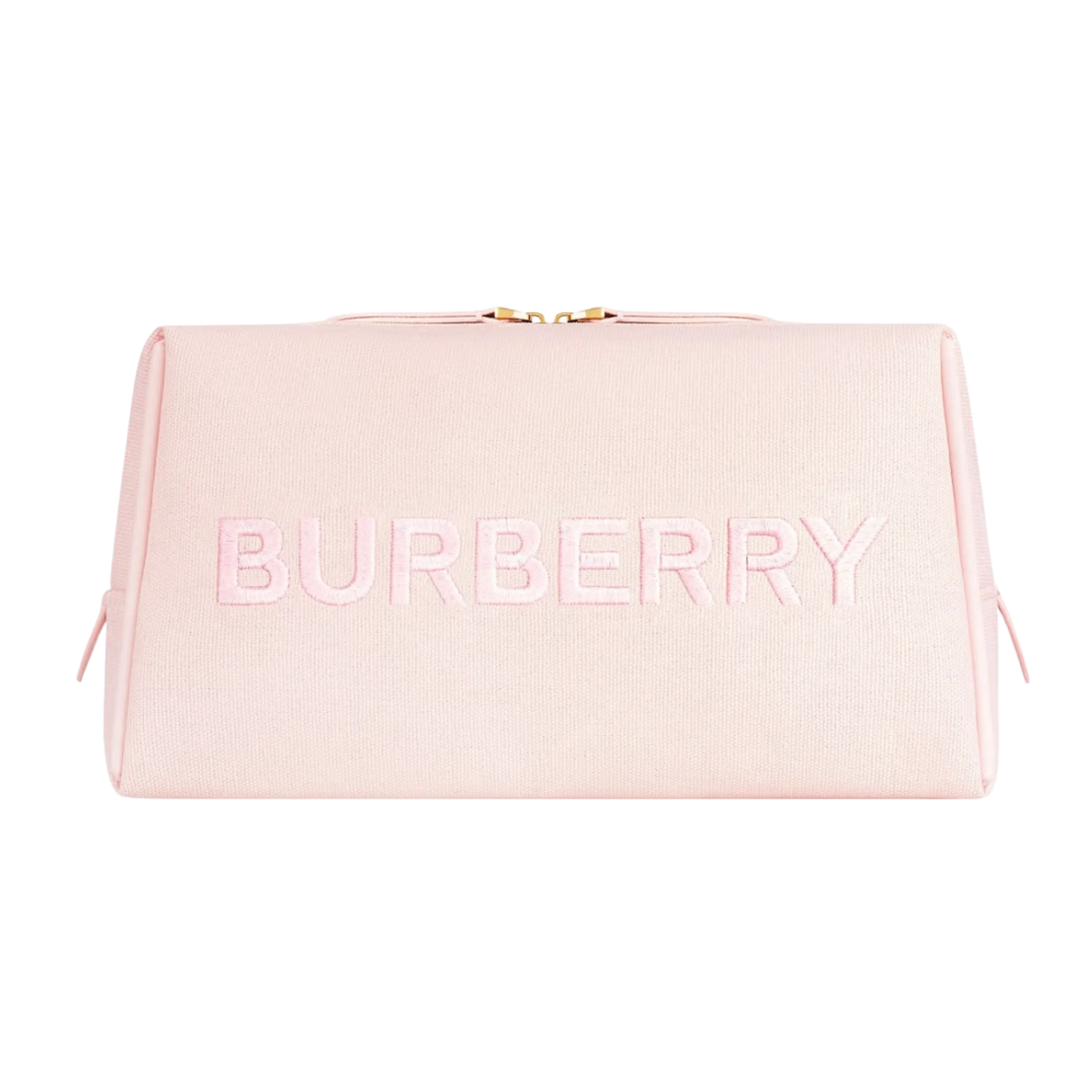 Burberry Embossed Logo Canvas Pouch - Pink