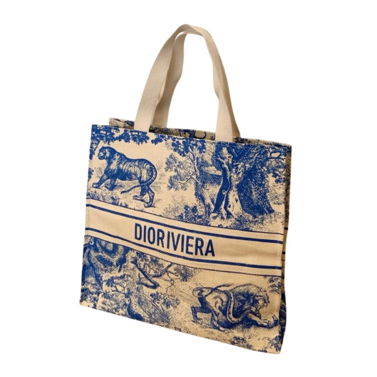 Dior Christian Dior Dioriviera Straw Tote Bag - Dark Blue