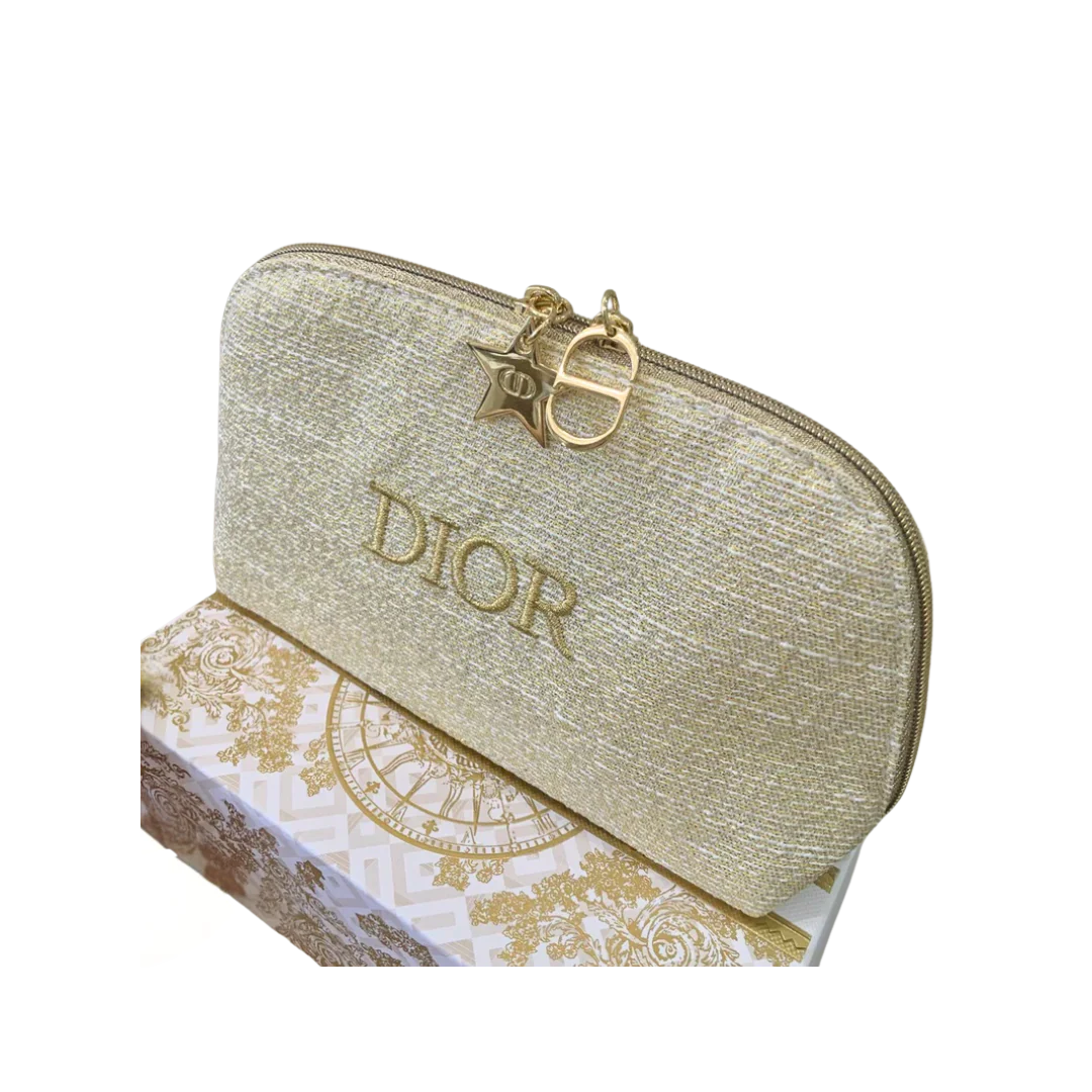 Dior Holiday 2024 Makeup Pouch with Star and CD Logo Chain - Image 2