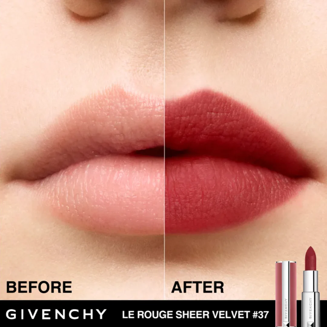 Givenchy Le Rouge Sheer Velvet Matte Lipstick 1.5g - 37 Rouge Graine - Image 3