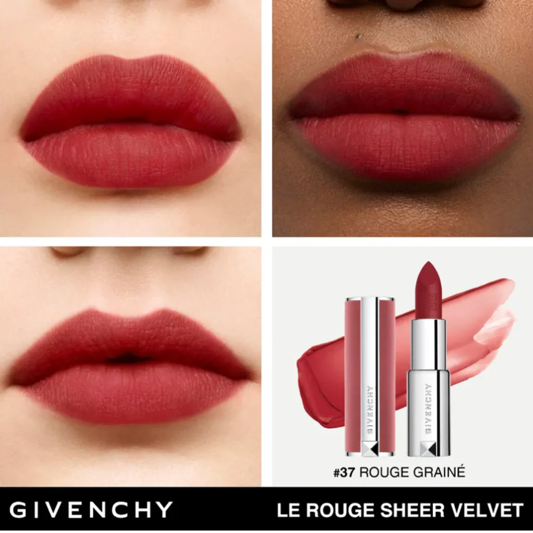 Givenchy Le Rouge Sheer Velvet Matte Lipstick 1.5g - 37 Rouge Graine - Image 4