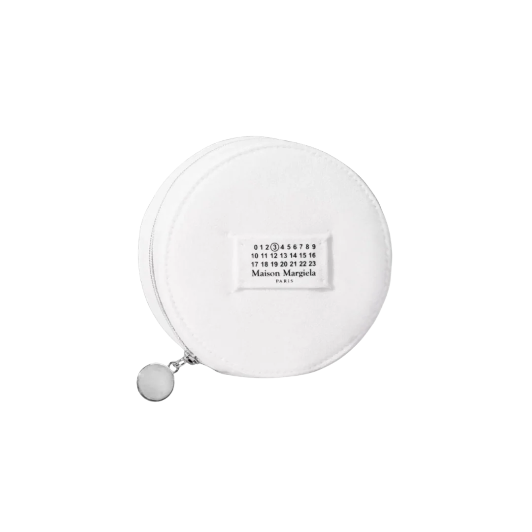 Maison Margiela White Cotton Round Cosmetics Bag