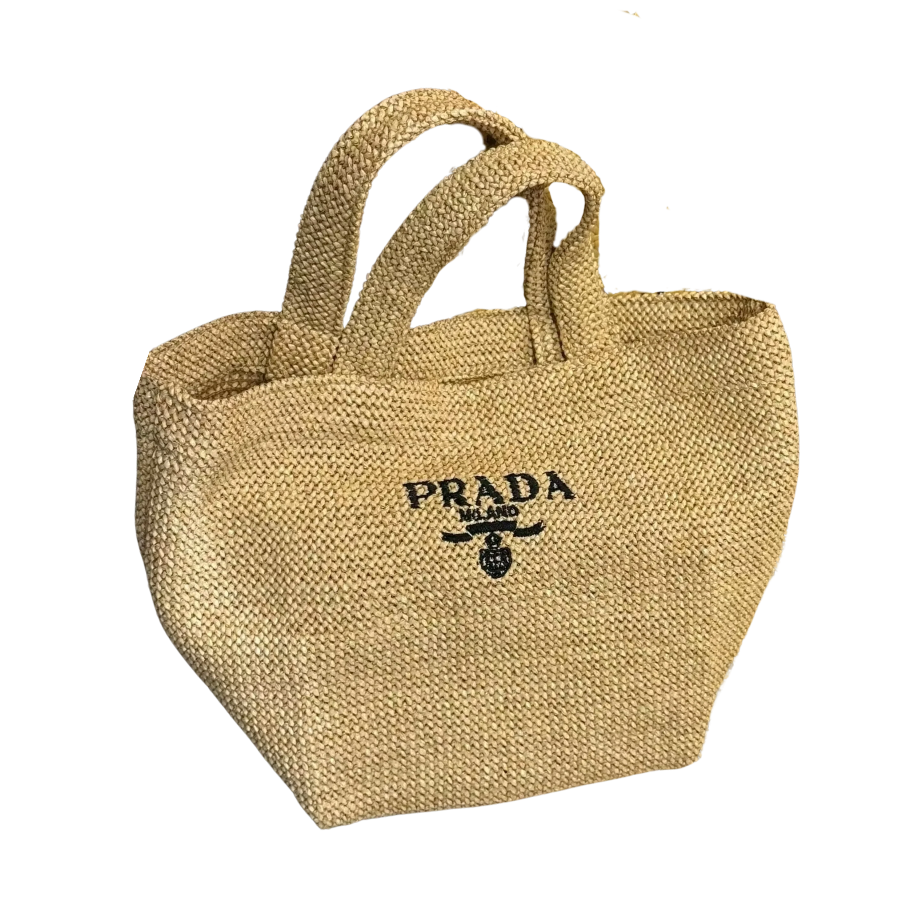 Prada Raffia Handbag - Beige